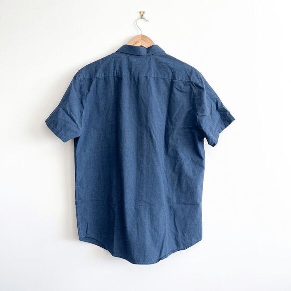 Billabong Mens Casual Collared Shirt Button Down Short Sleeve Blue Large - Picture 2 of 6